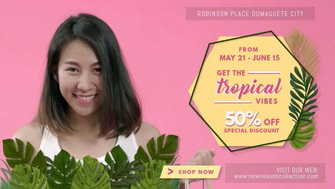 Clothes Apparel Summer Sale Banner Video Sampul Facebook (16:9) template