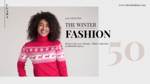 Белый Winter Fashion Collection วิดีโอหน้าปก Facebook Template
