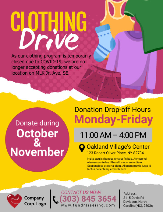 Clothing Drive Flyer Template PosterMyWall clothing-drive-flyer-template-postermywall