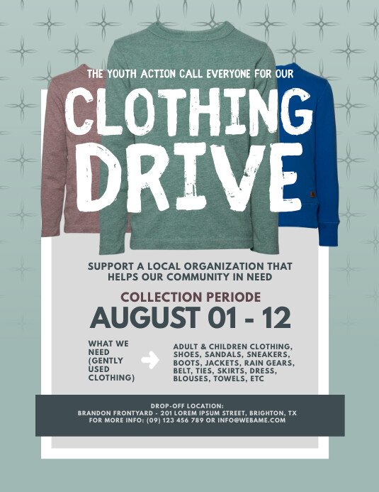 Clothing Drive Flyer Template PosterMyWall