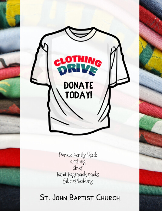 clothing drive fundraiser flyer template Pamflet (VSA Brief)