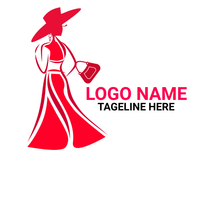 dress design logo Elegant Woman Logo, Boutique Logo Design, Evening Gown Logo, Dress Logo, Fashion Logo, Clothing Shop Logo, Model Logo, Seamstress Shop Logo