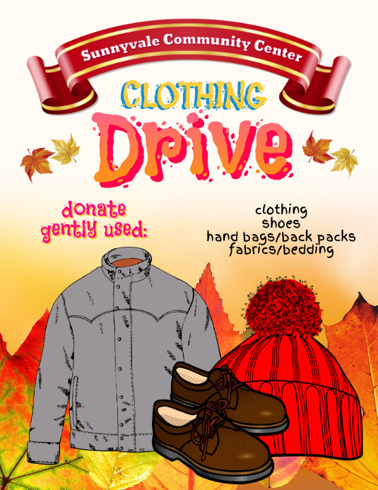 clothing shoe drive donation fundraiser flyer Template PosterMyWall