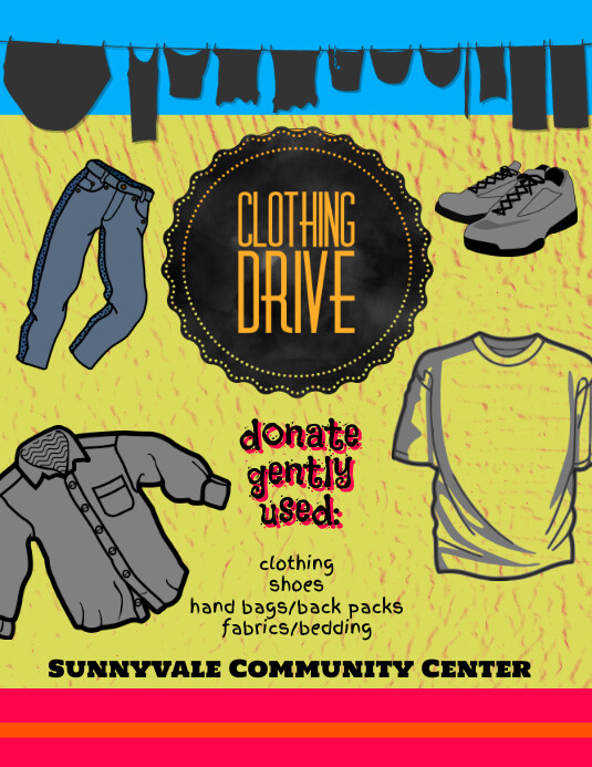 clothing shoe drive fundraiser flyer template PosterMyWall