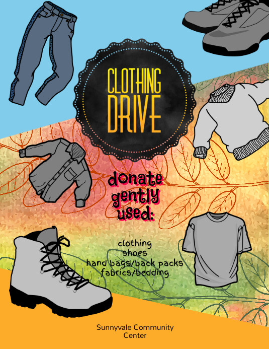 clothing shoe drive fundraiser flyer template PosterMyWall