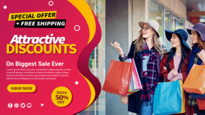 Clothing Store Banner Facebook Cover Video (16:9) template