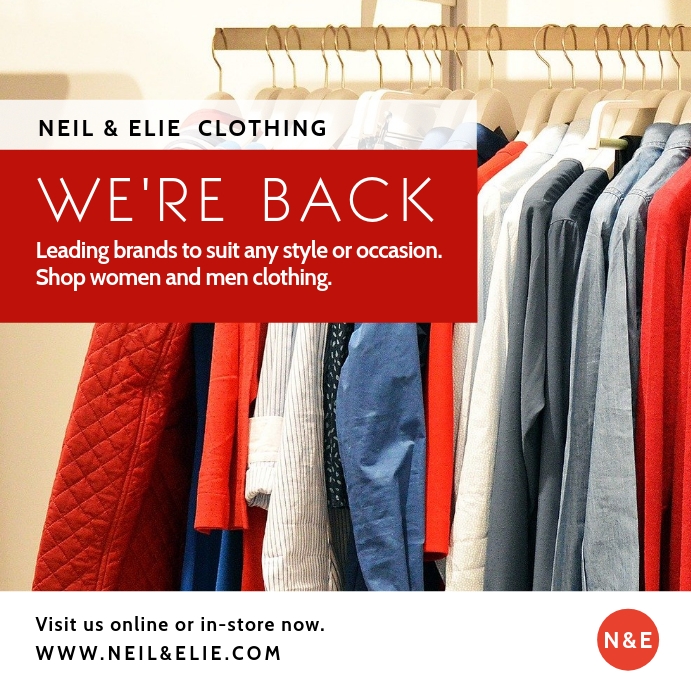 Clothing Store Reopening Instagram Post Template | PosterMyWall