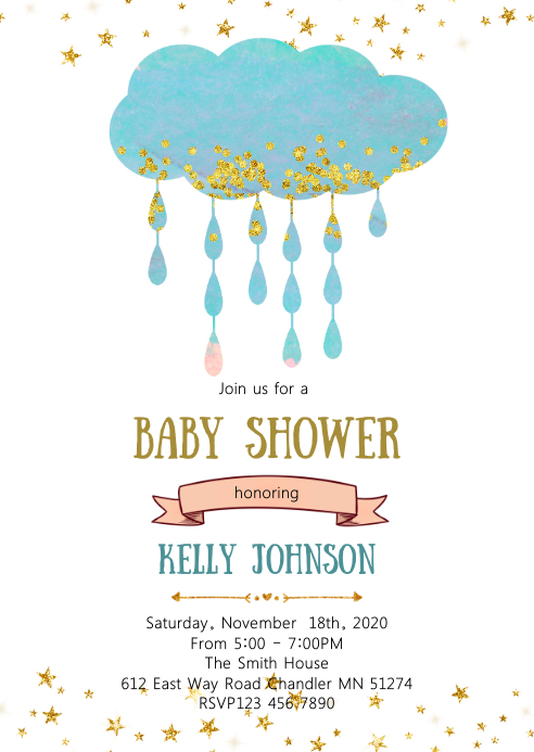 undangan pesta baby shower cloud templat  postermywall