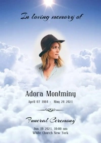 Cloudy Sky Funeral Program Video Template A5