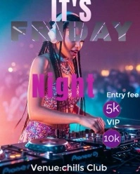 Friday night club/party Instagram Portrait template