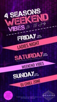 club bar lounge line up schedule template Instagram-Story
