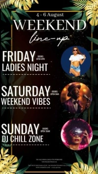 club bar lounge line up schedule template Instagram-Story