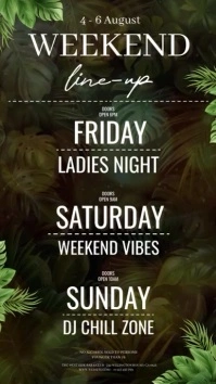 club bar lounge line up schedule template Instagram-verhaal