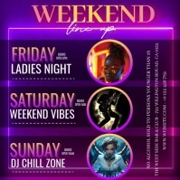 club bar lounge line up schedule template Instagram-opslag