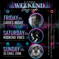 club bar lounge line up schedule template Instagram Post