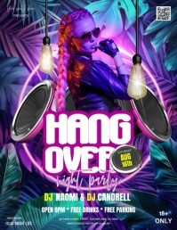 club bar lounge pub adult event flyer invitation design Pamflet (VSA Brief) template