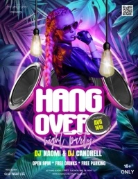 club bar lounge pub adult event flyer invitation design template