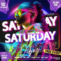 club bar lounge pub adult event flyer invitation design Square (1:1) template