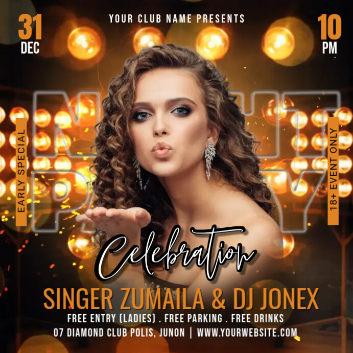 Club Celebration Rapper Club Celebration Template | PosterMyWall