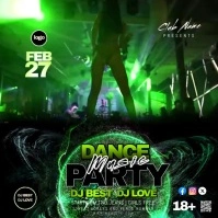 club dance party ad Instagram video post สี่เหลี่ยมจัตุรัส (1:1) template