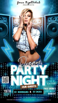 club denim party event ad instagram story design template