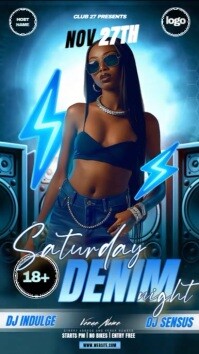 club denim party event ad instagram story design template
