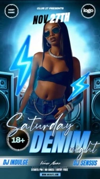 club denim party event ad instagram story design template