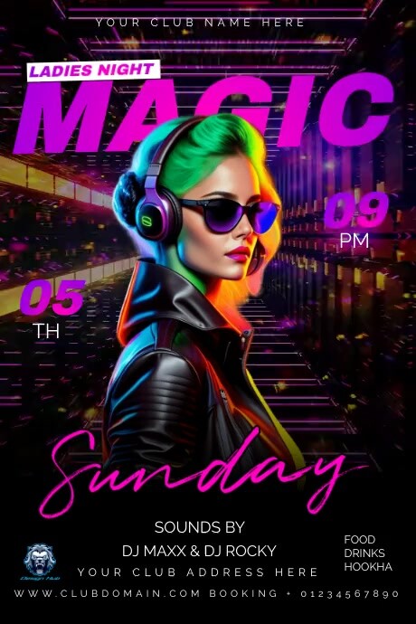 Club Poster Layout Black Club Posters Template | PosterMyWall