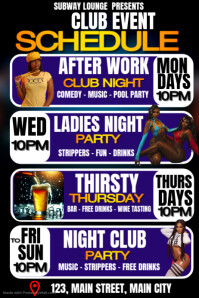 club event schedule 海报 template