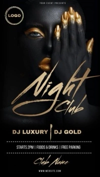 club flyer gold and black design template Instagram Story