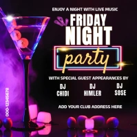 Club Friday night party flyer template Instagram Plasing