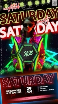 Club Glow Party Event Ad Video Design Template Instagram Story