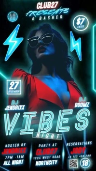 Club Good Vibes Party Event Ad Design Template Instagram-verhaal