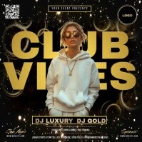 Club Good Vibes Party Event Bash Design template Square (1:1)