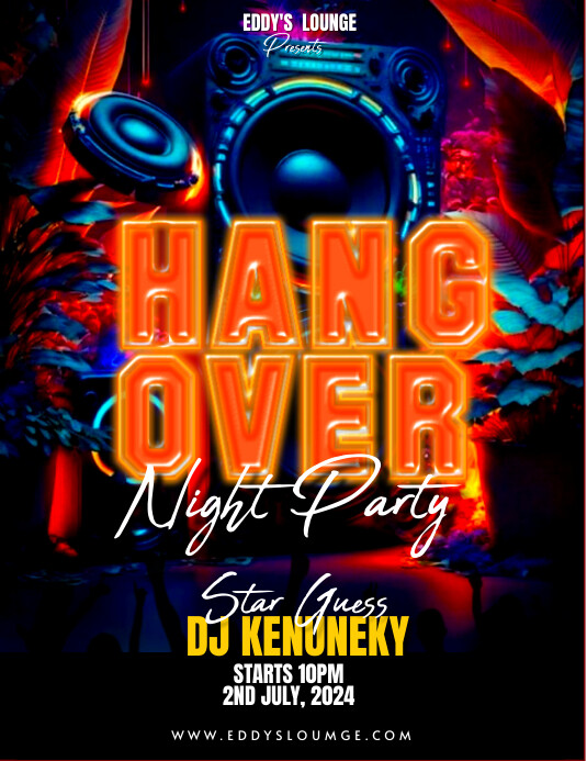 CLUB HANG OUT BLACK FLIER Flyer (US Letter) template