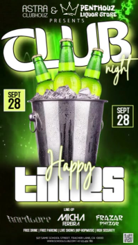 Club Happy Hour Party Event Ad Design Template Instagram Story