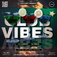 Club Happy Hour Vibes Party Event Ad Design template Square (1:1)