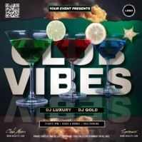 Club Happy Hour Vibes Party Event Ad Design template Vierkant (1:1)
