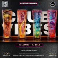 Club Happy Hour Vibes Party Event Design Template Quadrat (1:1)