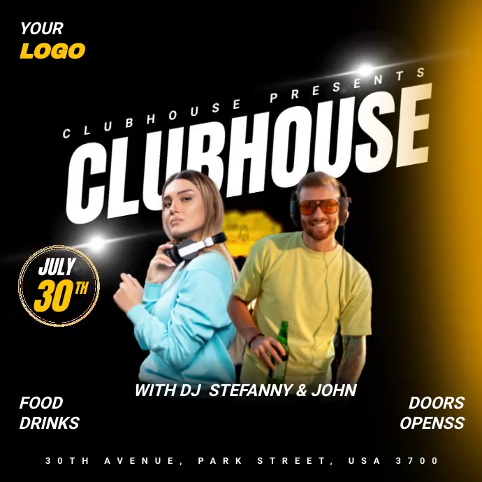 Club House Presents Template PosterMyWall club-house-presents-template-postermywall