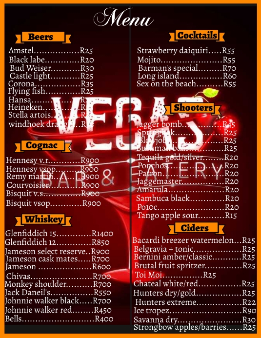 Club Menu Template PosterMyWall