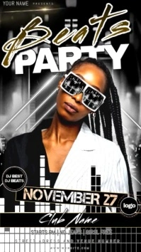Club Music Party Ad Design template เรื่องราวบน Instagram
