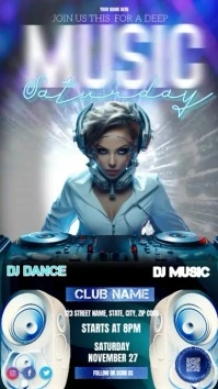club music party ad Instagram story template
