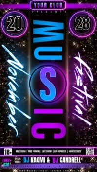 Club Music Party Event ad Design Template Instagram Story