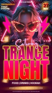 Club Neon Glow Party Event Ad Design Template เรื่องราวบน Instagram