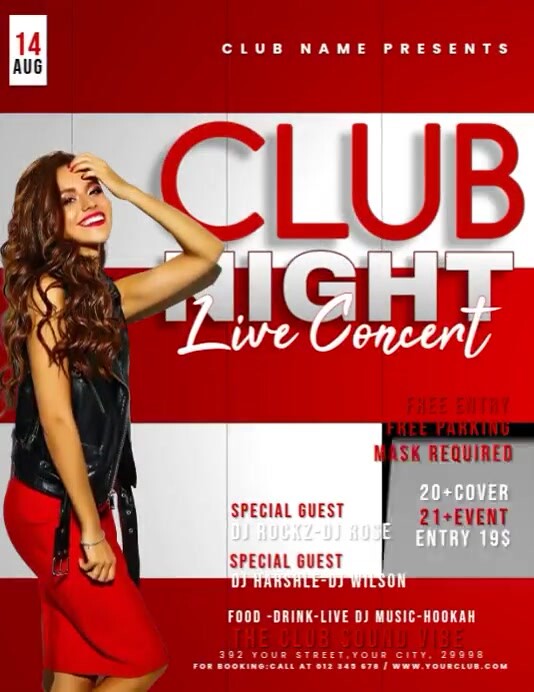Concert Ad Examples Club Night Live Concert ads Template | PosterMyWall