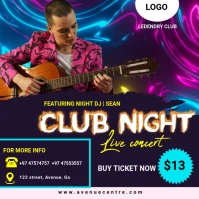 Club Night Live Concert Instagram Post Cuadrado (1:1) template