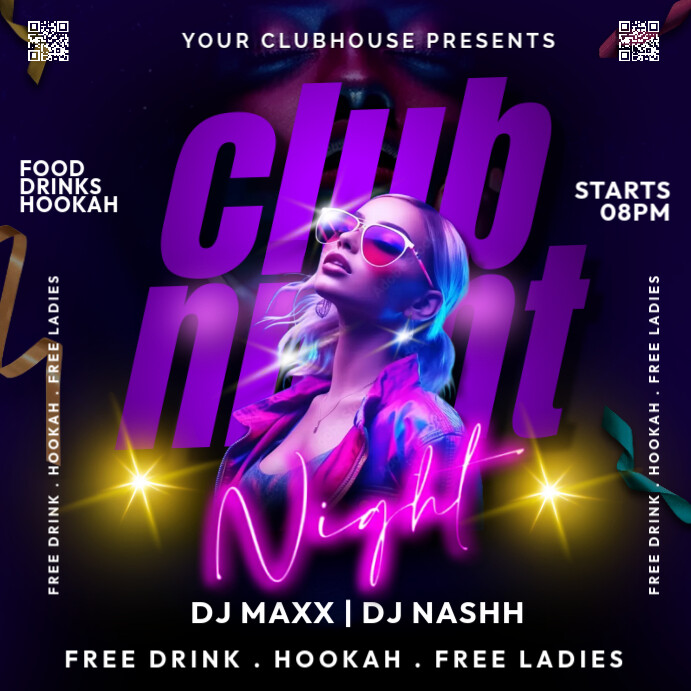 CLUB NIGHT PARTY Template | PosterMyWall