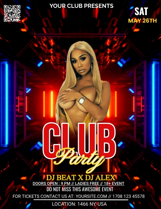 Club party (1) Flyer (US Letter) template