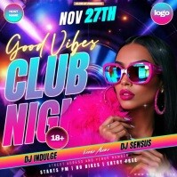 Club Party Ad Digital Design Template Kwadrat (1:1)